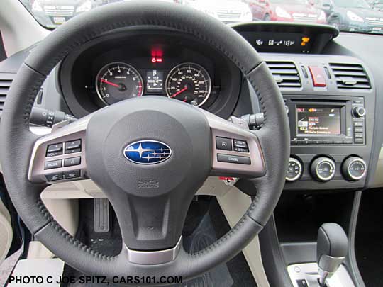 2014 Subaru Crosstrek Limited leather wrapped steering wheel with new for 2014 blue center logo