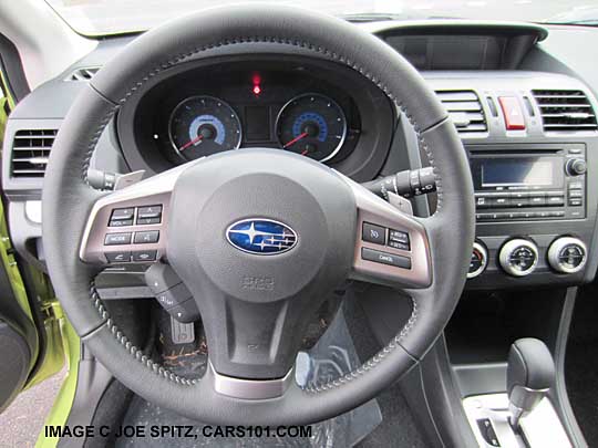 2014 Subaru Crosstrek Hybrid steering wheel, blue center logo
