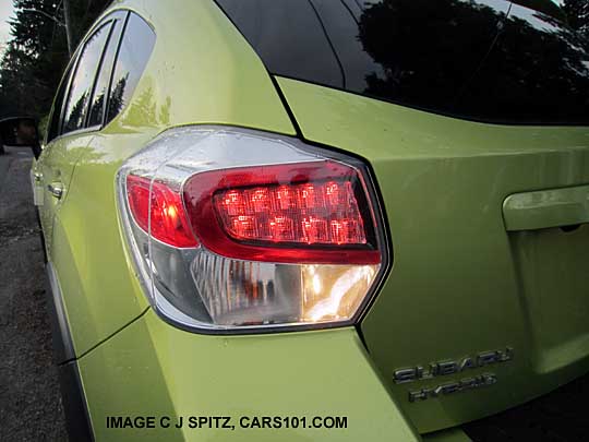 subaru crosstrek hybrid left tail light, with led brake lights on