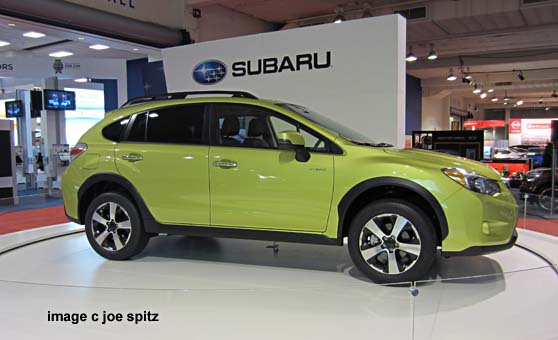 plasma green subaru crosstrek hybrid at the 2013 seattle auto show