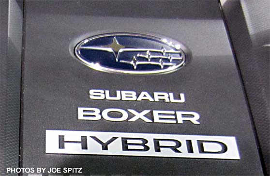 hybrid logo on subaru xv crosstrek hybrd gas engine