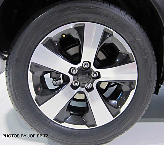 closeup of subaru hybrid crosstrek alloy wheel