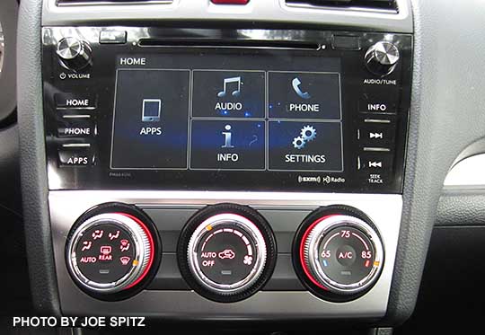 2015 Crosstrek Limited  7" LCD audio. Shown with climate control system