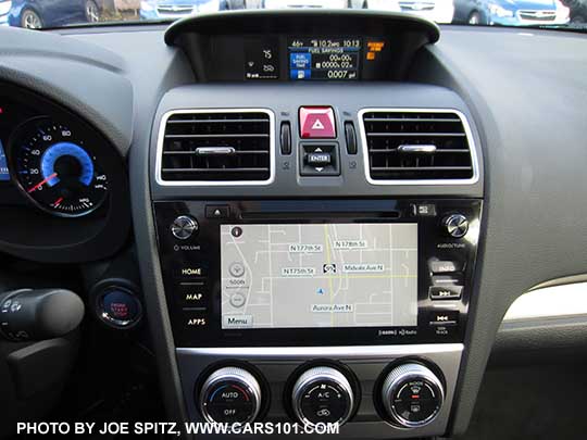 2015 Crosstrek Hybrid console with audio, climate control, upper LCD screen with Hybrid info, trip computer