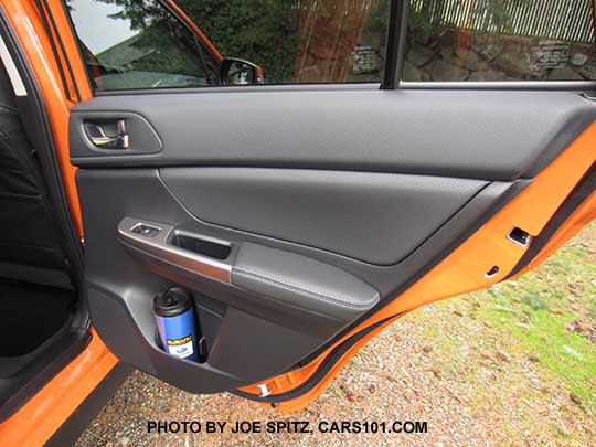 2015 Crosstrek rear passenger door interior panel, showing the standard  door bottle holder