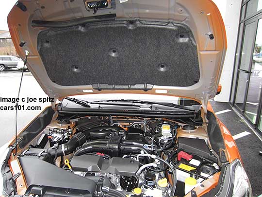2015 Crosstrek engine compartment with standard underhood cover