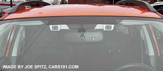 close-up of 2015 Crosstrek eyesight cameras