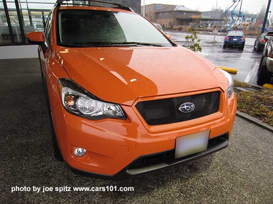 2015 crosstrek, optional Sport mesh grill, tangerine orange shown