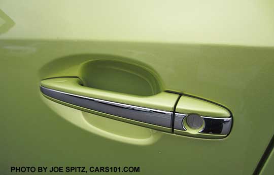 2015 Subaru Crosstrek Hybrd front door handle with chrome strip.