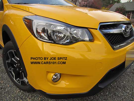 Sunrise yellow Crosstrek Special Edition right front headlight and fog light