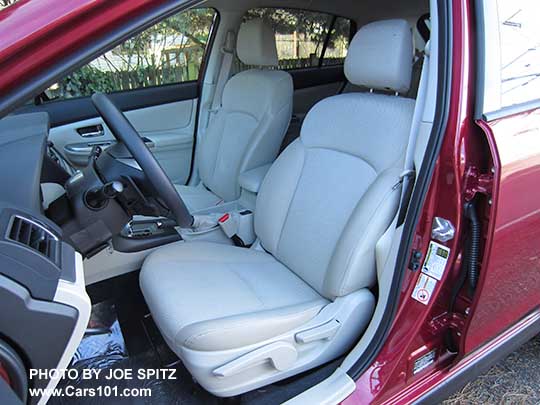 2015 Subaru Crosstrek Limited drivers seat, warm ivory leather shown