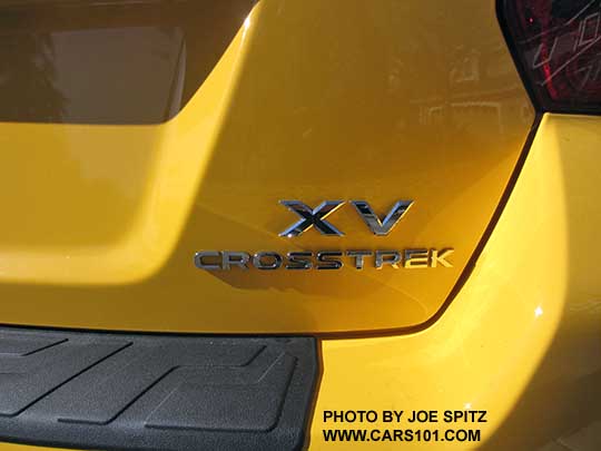 2015 Subaru Sunrise Yellow Crosstrek Premium Special Edition rear XV Crosstrek logo