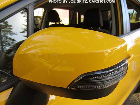 2015 Subaru Sunrise Yellow Crosstrek Premium Special Edition outside mirror with integrated turn signal