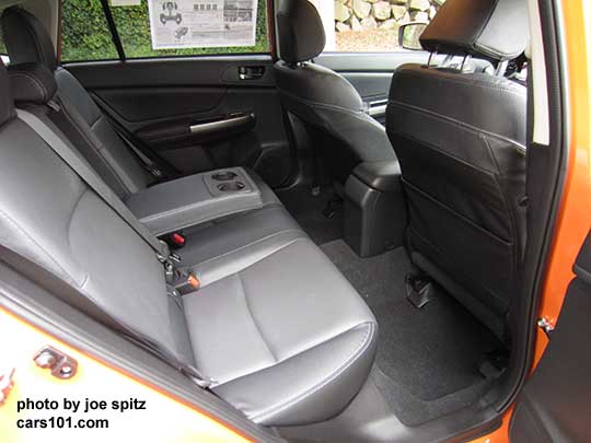 2015 Crosstrek rear seat, Limited shown with gray leather