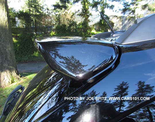 2015 Crosstrek 2.0i, Premium and Limited optional body colored rear spoiler.  Crystal Black  shown.