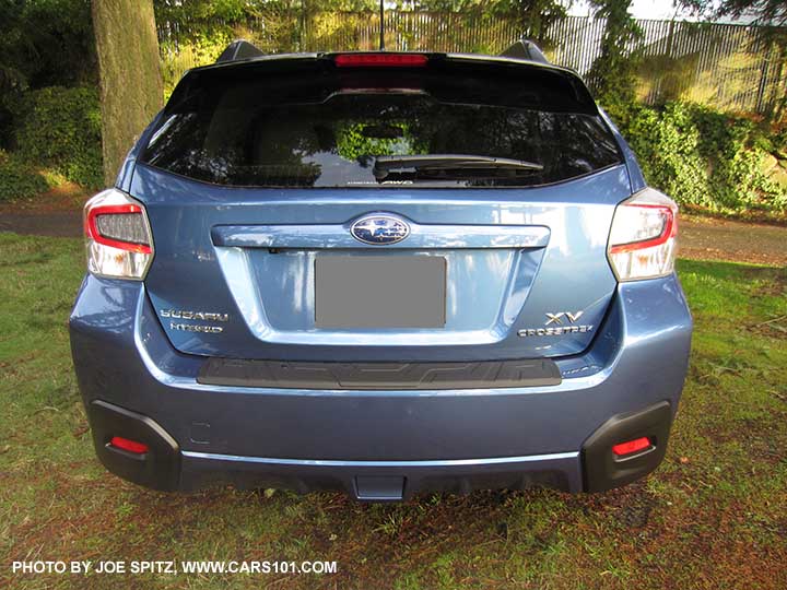 2015 Subaru XV Crosstrek Hybrid rear view, Quartz Blue shown