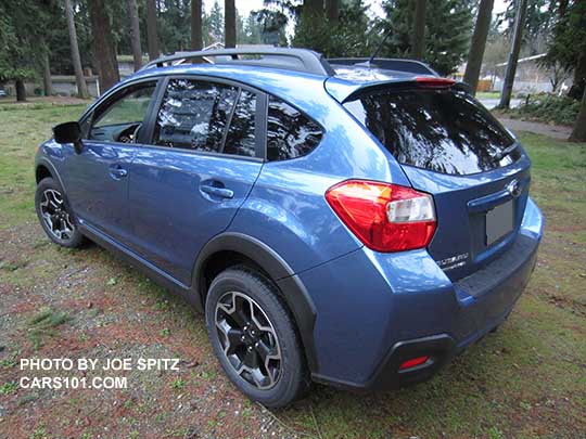 rear view 2015 Subaru Crosstrek, Quartz Blue color