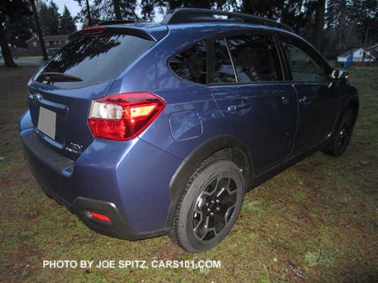2015 Subaru Crosstrek, Quartz Blue color, at dusk