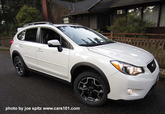 2015 crystal white Subaru Crosstrek with optional side moldings