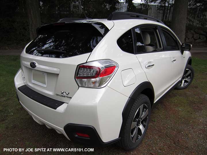 2015 Subaru Crosstrek Hybrid rear view, crystal white shown