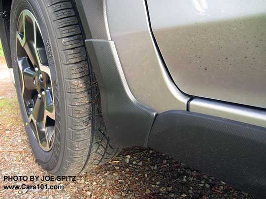 2015 Subaru Crosstrek optional splash guards, left front shown