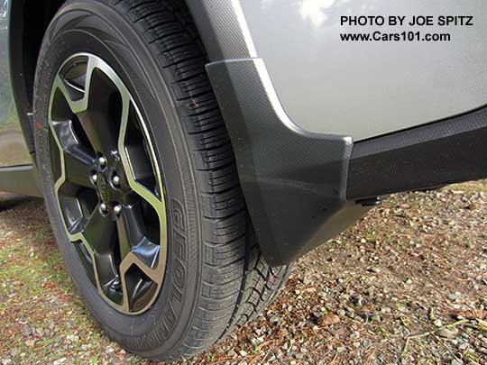 2015 Crosstrek optional splash guards, left front shown