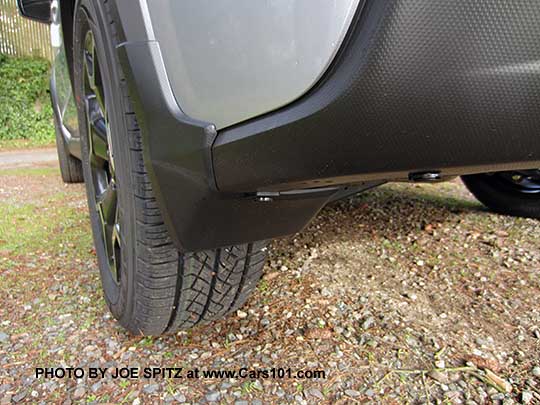 2015 Crosstrek optional splash guards, left rear shown