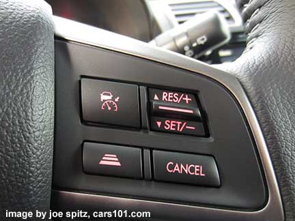 2015 Subaru Crosstrek steering wheel cruise control buttons with optional  Eyesight