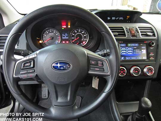 2015 Subaru Crosstrek 2.0i vinyl wrapped steering wheel.