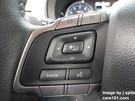 2015 Subaru Crosstrek steering wheel audio and bluetooth buttons