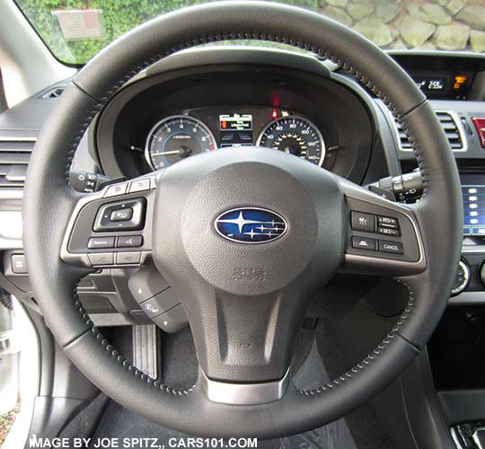 2015 Subaru Crosstrek Limited steering wheel, with optional Eyesight cruise control buttons