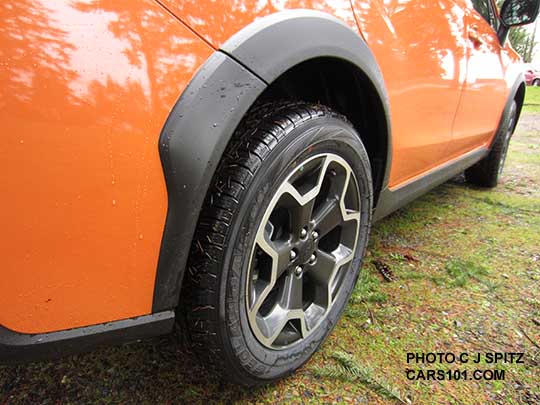 2015 Crosstrek rear alloy wheel. no optional splash guard