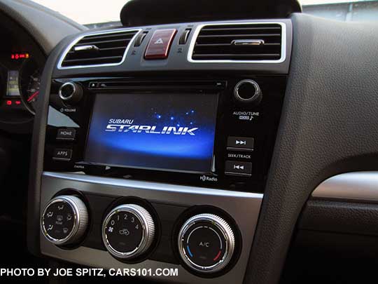 2016 Crosstrek audio system, 2.0i and Premium 6.2" screen shown, Premium shown