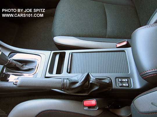 2016 Crosstrek Premium Special Edition console with modular  cupholder retracting cover closed