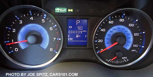 2016 Crosstrek Hybrid blue gauges