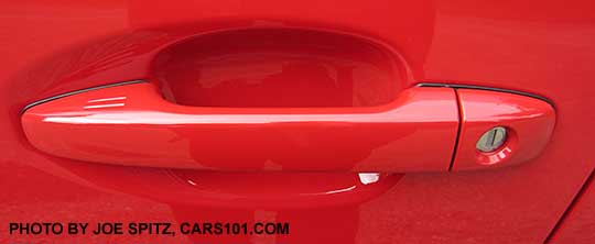 2016 Subaru Crosstrek Premium Special Edition outside door handle, keyless access hotspot, body colored Pure Red