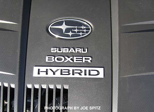 closeup of the 2016 Crosstrek Hybrid engine cover