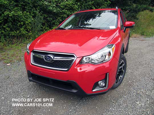 front view pure red color 2016 Subaru Crosstrek Premium Special Edition.  Only 1500 made, available June 2016.