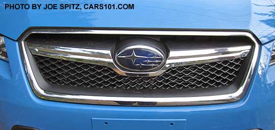 slightly redesigned 2016 Subaru Crosstrek front grill, hyperblue shown
