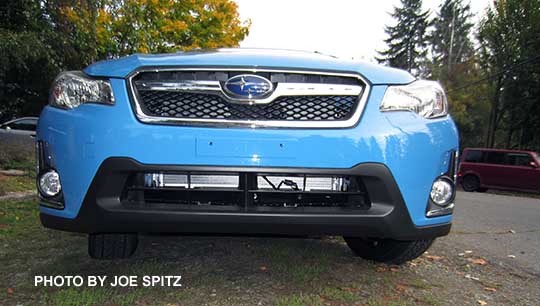 slightly redesigned 2016 Subaru Crosstrek front grill, hyperblue shown