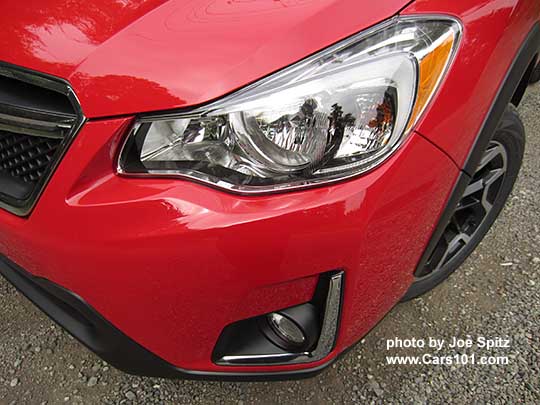 pure red color 2016 Subaru Crosstrek Premium Special Edition headlight and foglight