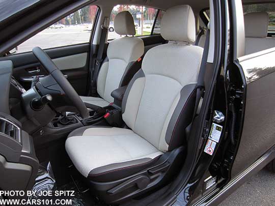 2016 Subaru Crosstrek Premium ivory cloth interior with orange stitching