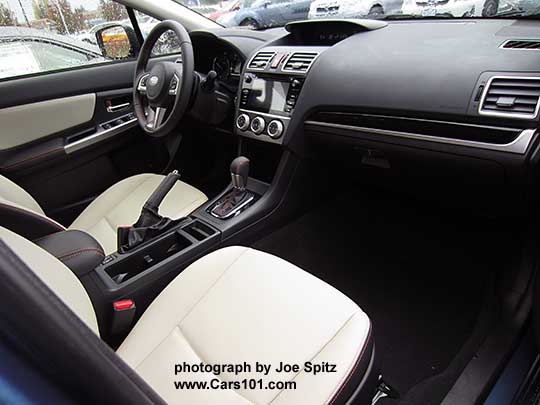 2016 Crosstrek Limited, ivory leather, gloss black dash trim and shift surround