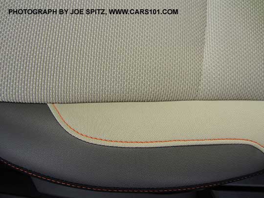 closeup of the 2016 Crosstrek ivory cloth, redesigned for 2016