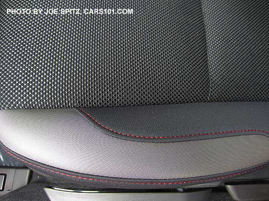 closeup of the 2016 Crosstrek Premium Special Edition black cloth with red stitching