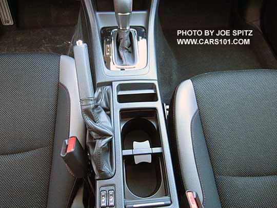 center console of the 2016 Crosstrek Premium Special Edition with retractable cupholder cover
