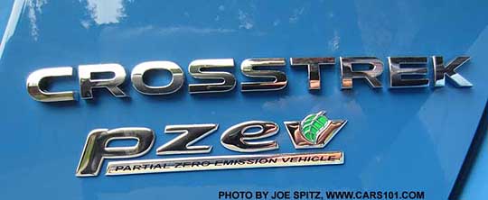 2016 Subaru Crosstrek has "Crosstrek PZEV" logo without "XV".