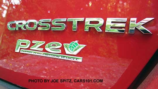 2016 Crosstrek Premium Special Edition pure red rear gate PZEV logo