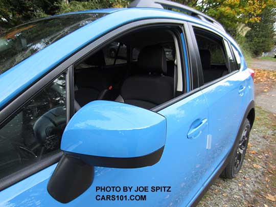 2016 Subaru Crosstrek Premium painted outside mirror. hyperblue shown