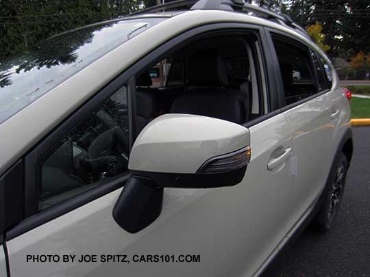 2016 Subaru Crosstrek Limited painted outside mirror with integrated turn signals. desert khaki  shown
